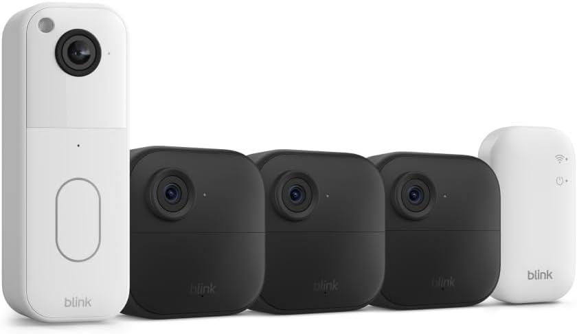 imageAllnew Blink Video Doorbell  Outdoor 4  Wireless smart security cameras headtotoe HD view twoyear battery life Sync Module Core included  3 camera system  Video DoorbellDoorbell White