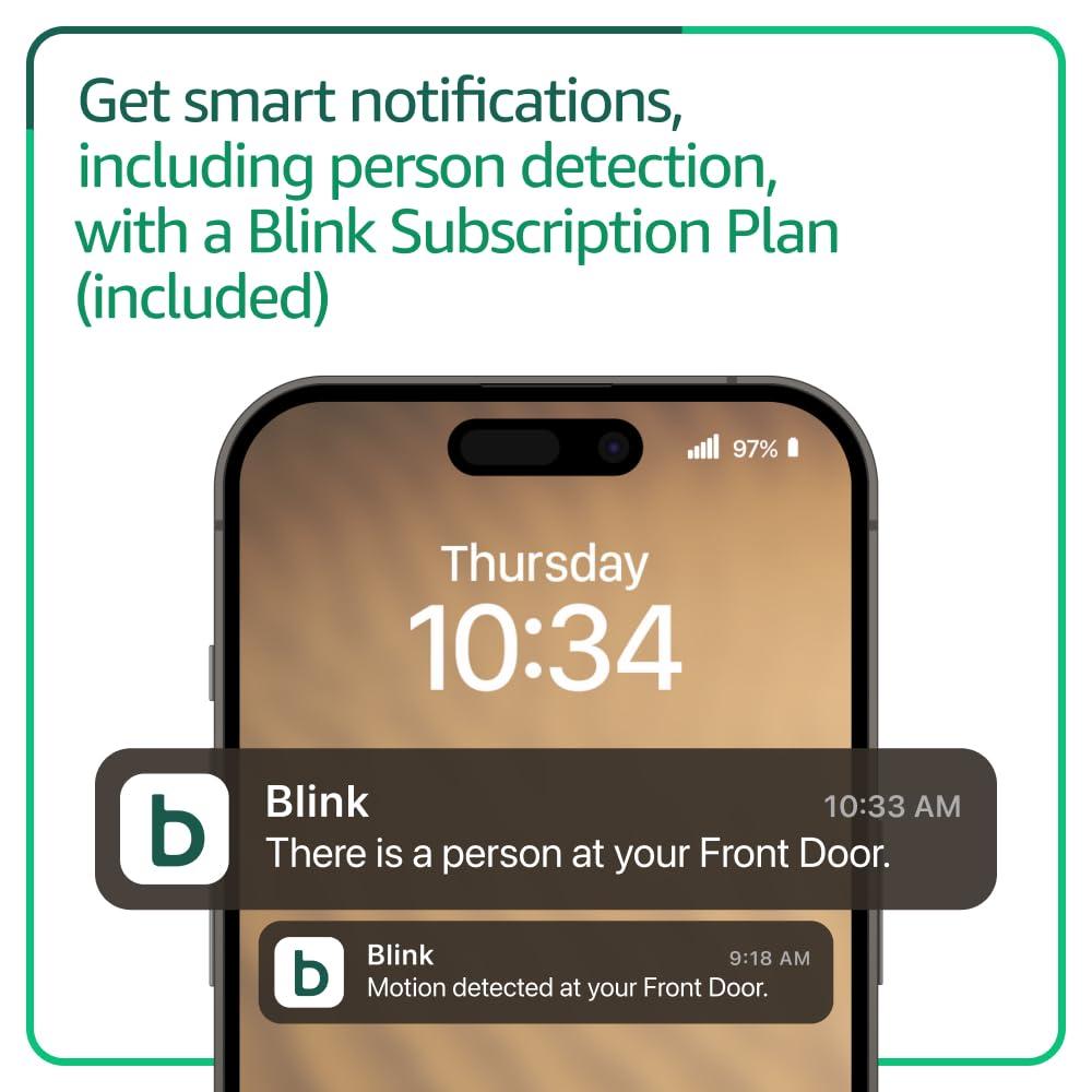 imageAllnew Blink Video Doorbell with 1Year Subscription  Headtotoe HD view twoyear battery Sync Module Core included  System BlackWhite