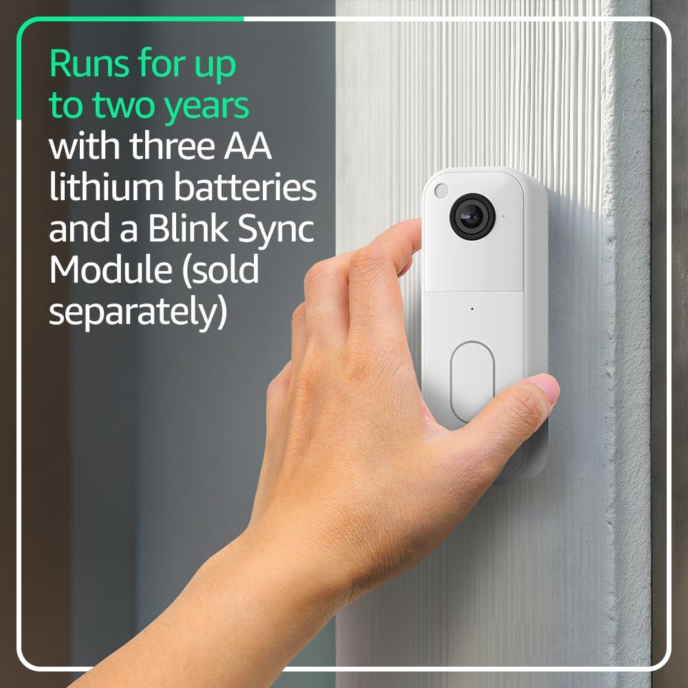 imageAllnew Blink Video Doorbell with 1Year Subscription  Headtotoe HD view twoyear battery Sync Module Core included  System BlackWhite
