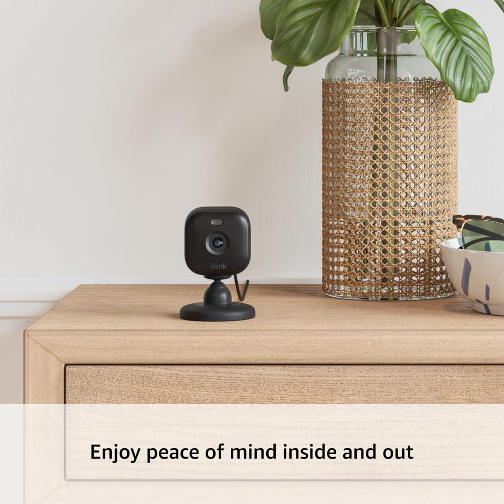 imageBlink Mini 2 Newest Model  Weather Resistant Adapter  IndoorOutdoor Home Security ampamp Pet Cameras with HD video motion detection and builtin spotlight  1 camera Black