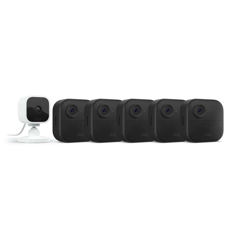 imageBlink Outdoor 4 4th Gen  Blink Mini  Smart security camera twoway talk HD live view motion detection set up in minutes Works with Alexa  8 camera system  Mini WhiteWhite