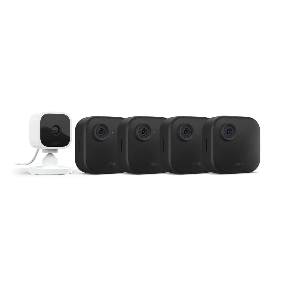 imageBlink Outdoor 4 4th Gen  Blink Mini  Smart security camera twoway talk HD live view motion detection set up in minutes Works with Alexa  8 camera system  Mini WhiteWhite
