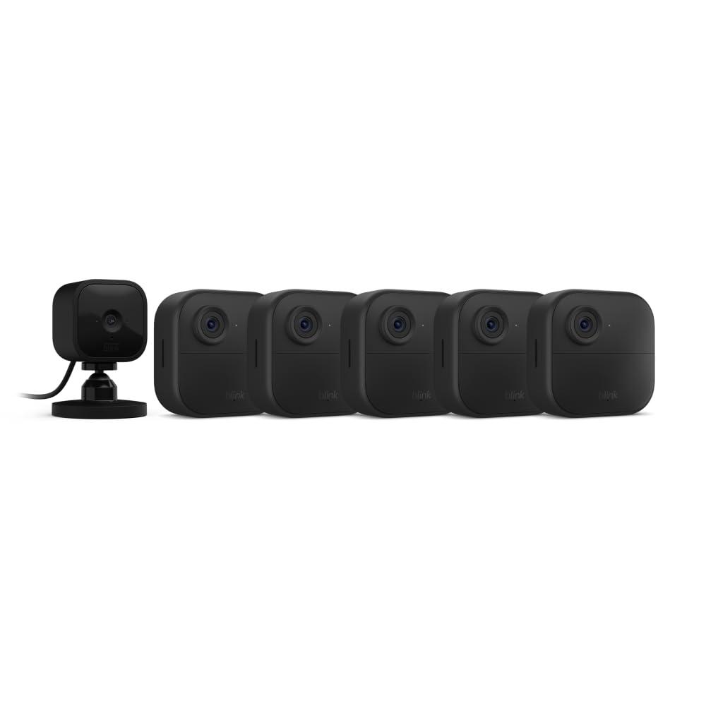 imageBlink Outdoor 4 4th Gen  Blink Mini  Smart security camera twoway talk HD live view motion detection set up in minutes Works with Alexa  8 camera system  Mini WhiteBlack