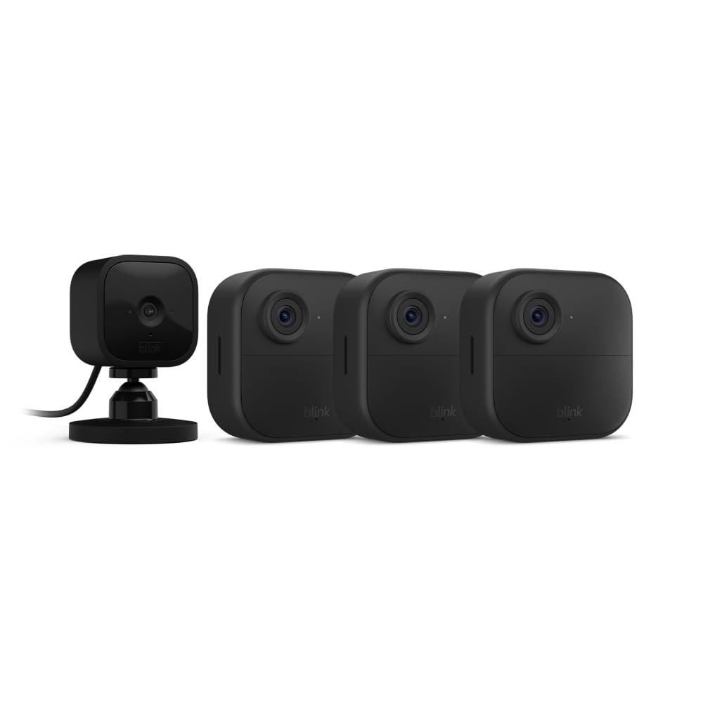 imageBlink Outdoor 4 4th Gen  Blink Mini  Smart security camera twoway talk HD live view motion detection set up in minutes Works with Alexa  8 camera system  Mini WhiteBlack