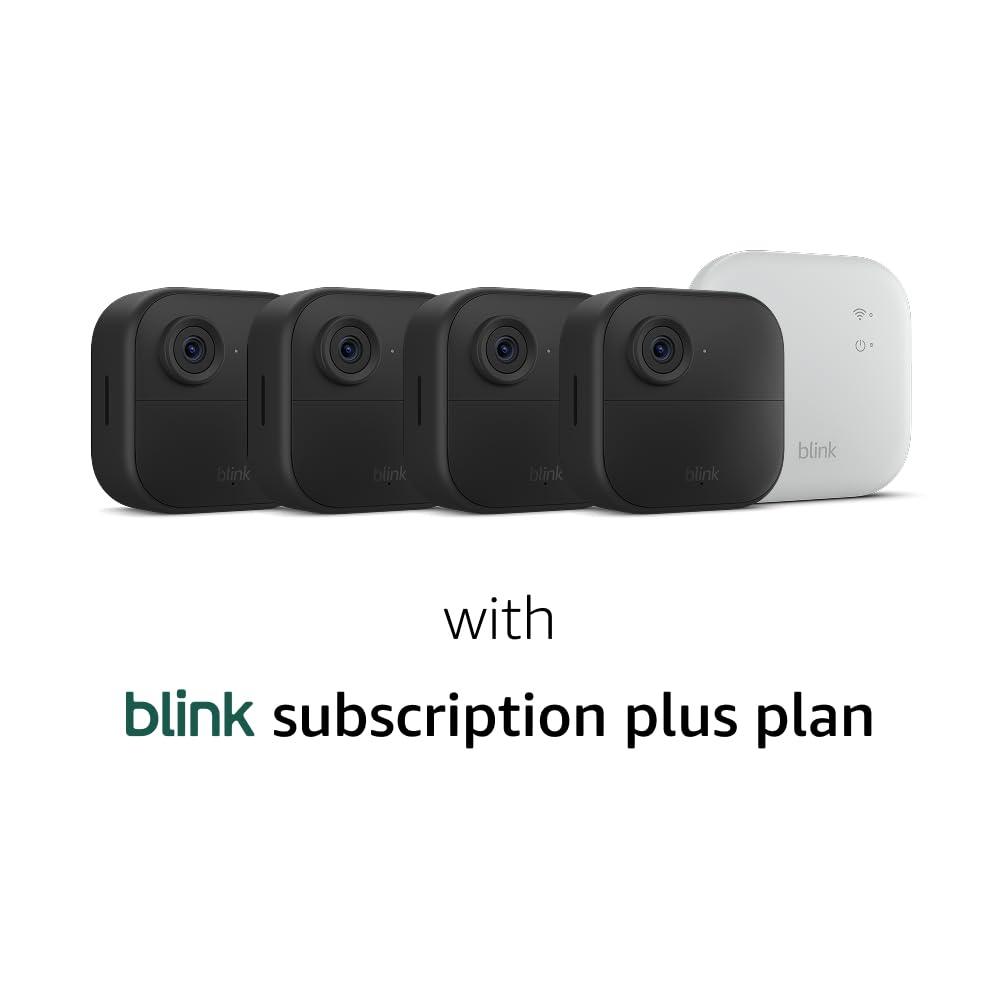 imageBlink Outdoor 4 XR newest model  twoyear battery wireless camera with 4x security coverage 1000 ft openair range or 400 ft with typical use  1 camera systemSave with Subscription