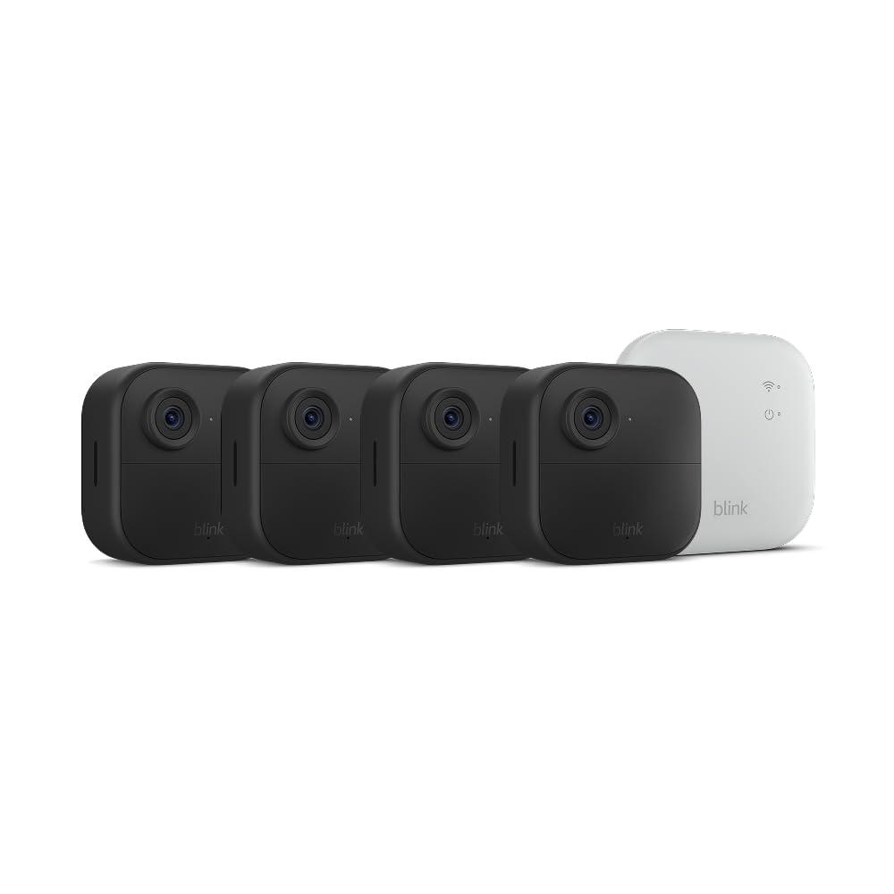 imageBlink Outdoor 4 XR newest model  twoyear battery wireless camera with 4x security coverage 1000 ft openair range or 400 ft with typical use  1 camera systemSave with Subscription
