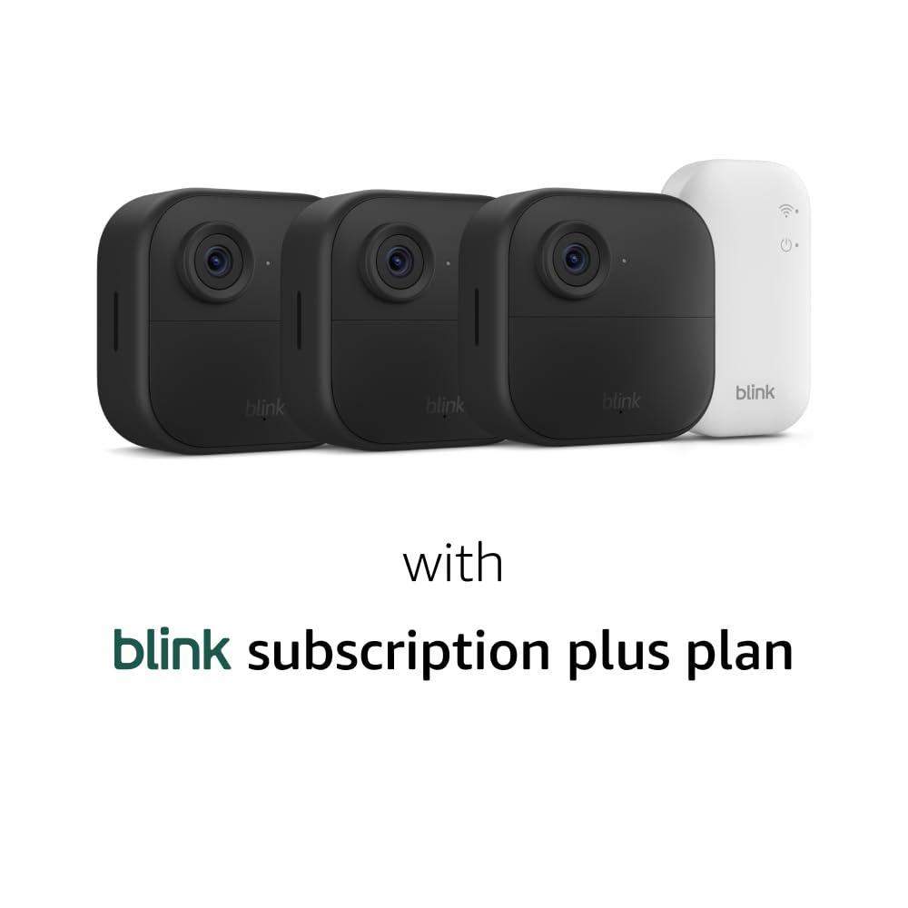 imageBlink Outdoor 4 newest model  Wireless smart security camera twoyear battery life twoway talk Sync Module Core included 2 camera system with 1Year Plus PlanSave with Subscription