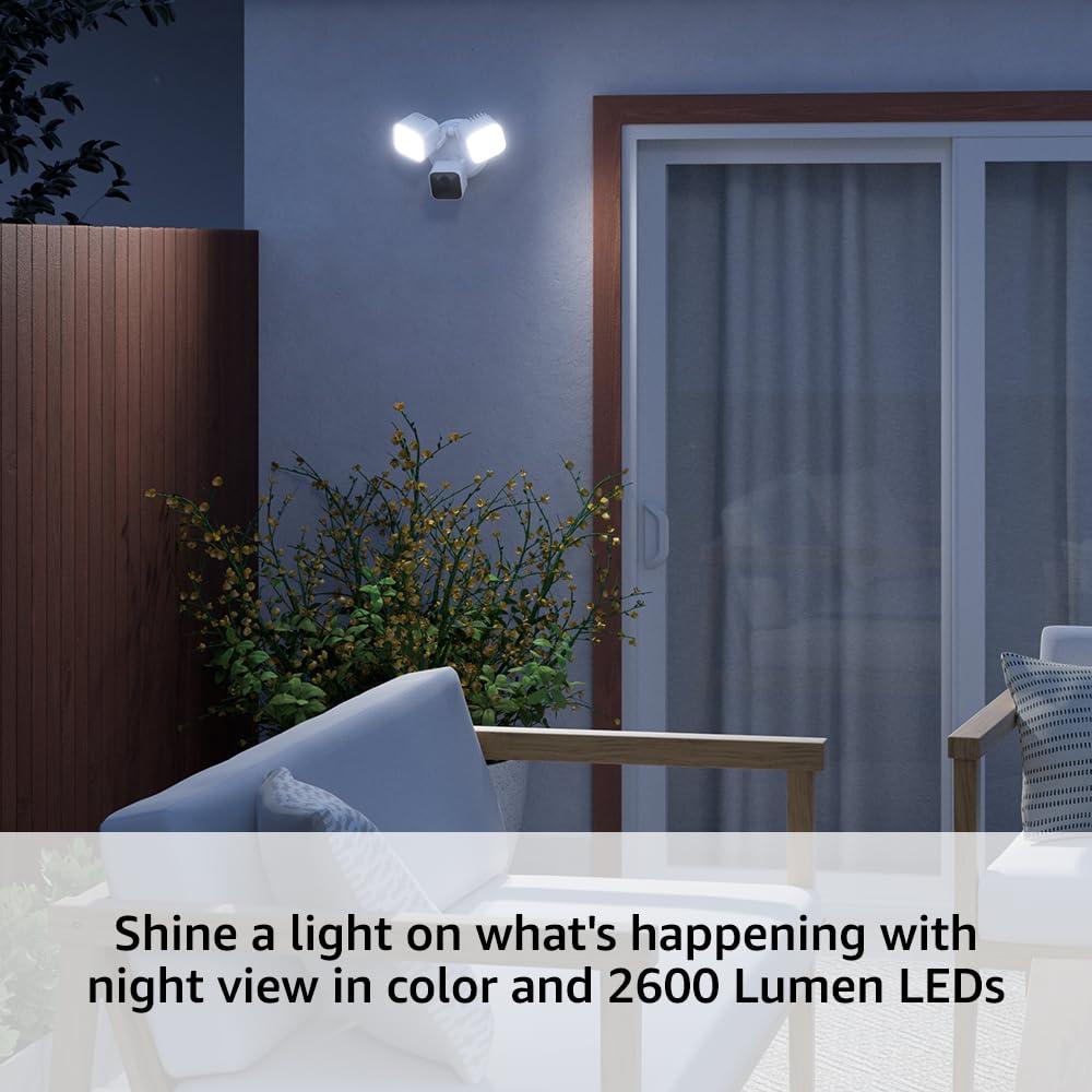 imageFree Blink Wired Floodlight Camera With 1Year Subscription  Smart security camera 2600 lumens HD live view person detection builtin siren Works with Alexa  1 camera WhiteWhite