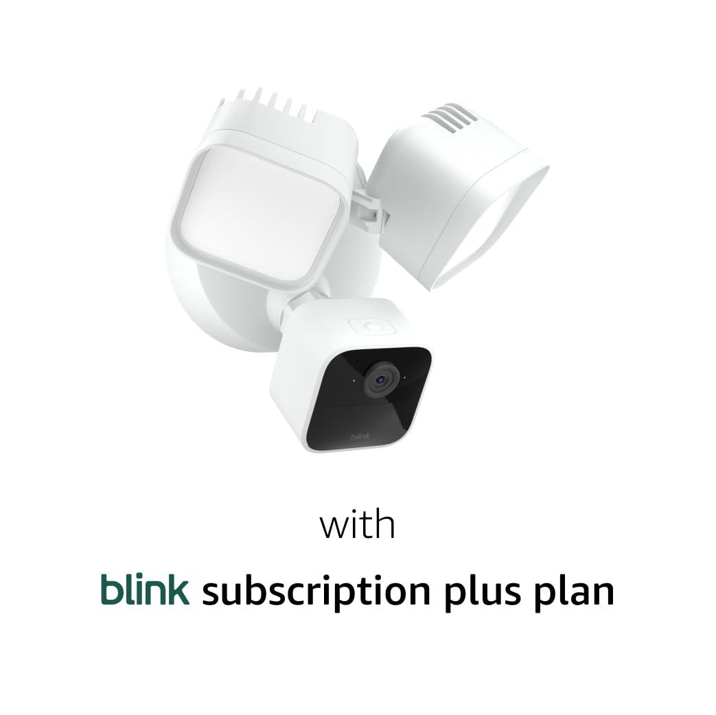 imageFree Blink Wired Floodlight Camera With 1Year Subscription  Smart security camera 2600 lumens HD live view person detection builtin siren Works with Alexa  1 camera WhiteWhite