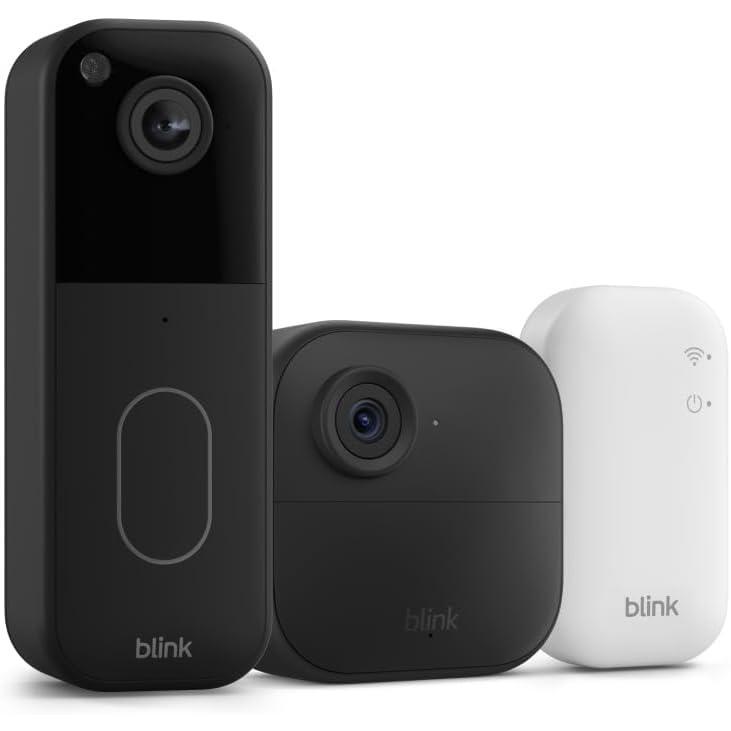 imageAllnew Blink Video Doorbell  Outdoor 4  Wireless smart security cameras headtotoe HD view twoyear battery life Sync Module Core included  3 camera system  Video DoorbellDoorbell Black