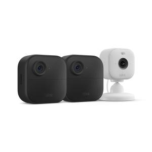 imageBlink Outdoor 4  Blink Mini 2  Smart security cameras twoway talk HD live view motion detection set up in minutes Works with Alexa  3 camera system  Mini 2 BlackWhite