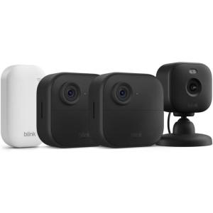 imageBlink Outdoor 4  Mini 2  Wireless smart security camera twoyear battery life 1080p HD day and infrared night live view Sync Module Core included  3 camera system  Mini 2 Black2 Camera System  Mini 2