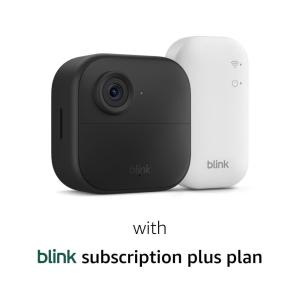 imageBlink Outdoor 4 newest model  Wireless smart security camera twoyear battery life twoway talk Sync Module Core included 2 camera system with 1Year Plus PlanSave with Subscription