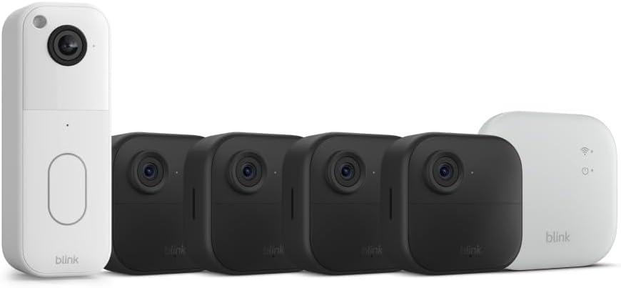 imageAllnew Blink Video Doorbell  Outdoor 4 XR Wireless smart security cameras twoyear battery life go up to 400 feet from your home with extended range Sync Module XR includedDoorbell White
