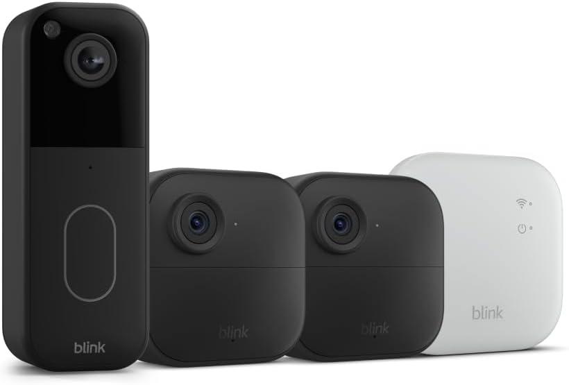 imageAllnew Blink Video Doorbell  Outdoor 4 XR Wireless smart security cameras twoyear battery life go up to 400 feet from your home with extended range Sync Module XR includedDoorbell Black