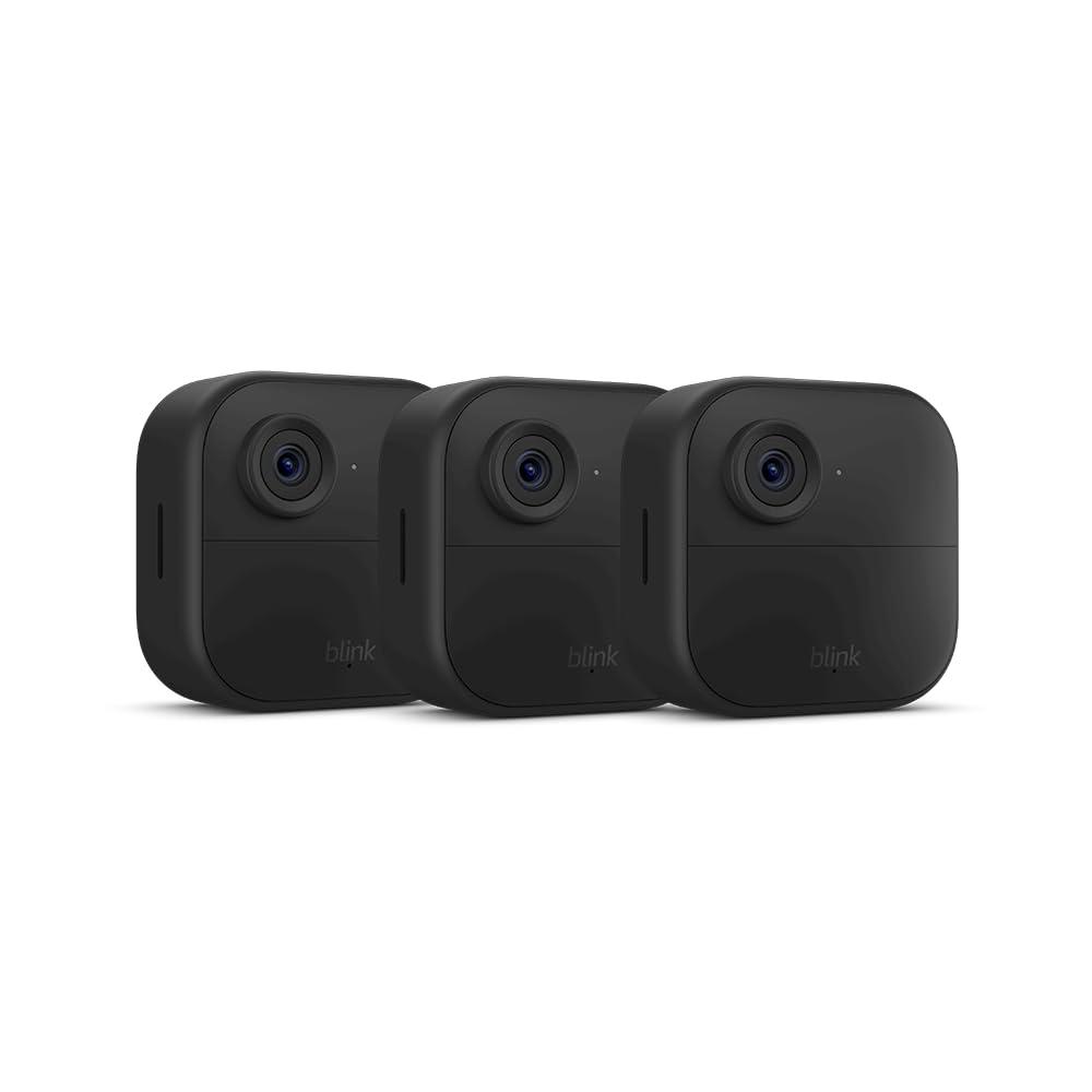 imageBlink Outdoor 4 newest model Wireless smart security camera twoyear battery 1080p HD day and infrared night live view twoway talk  2 camera systemCamera 2year battery life