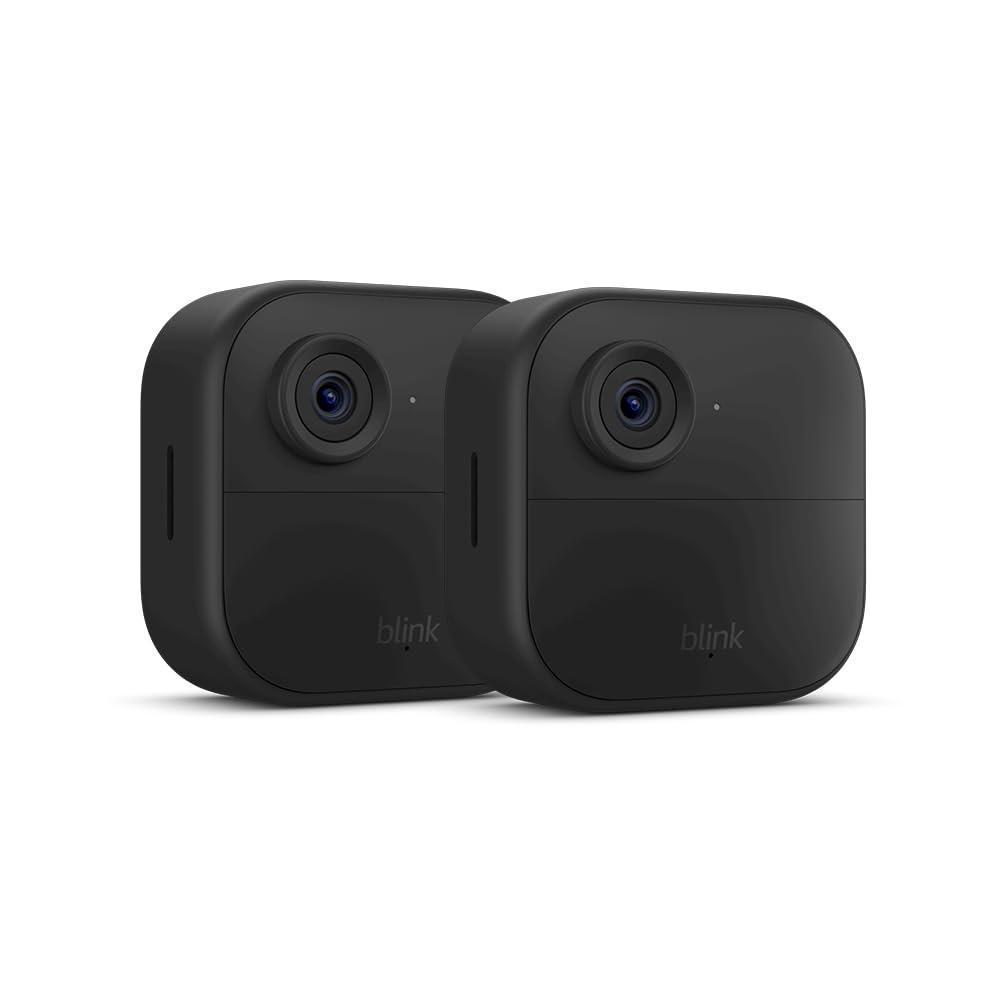 imageBlink Outdoor 4 newest model Wireless smart security camera twoyear battery 1080p HD day and infrared night live view twoway talk  2 camera systemCamera 2year battery life