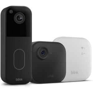 imageAllnew Blink Video Doorbell  Outdoor 4 XR Wireless smart security cameras twoyear battery life go up to 400 feet from your home with extended range Sync Module XR includedDoorbell Black