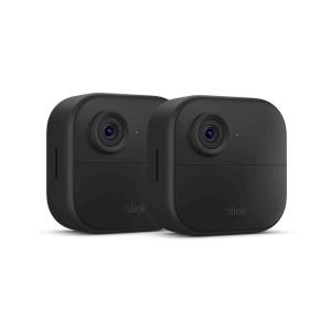 imageBlink Outdoor 4 newest model Wireless smart security camera twoyear battery 1080p HD day and infrared night live view twoway talk  2 camera systemCamera 2year battery life