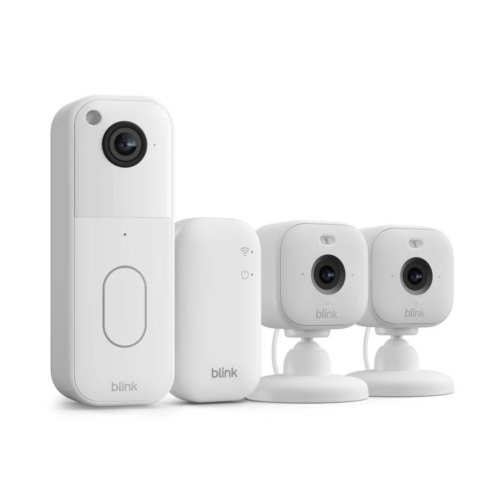 imageAllnew Blink Video Doorbell  Mini 2  Motion ampamp chime alerts HD viewing and two way audio Sync Module Core included  1 camera system  two Mini 2 WhiteWhite