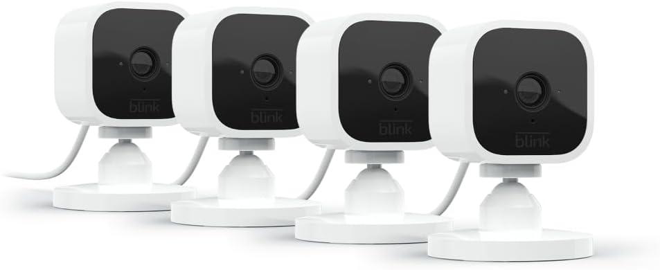 imageBlink Mini  Compact indoor plugin smart security camera 1080p HD video night vision motion detection twoway audio easy set up Works with Alexa  3 cameras BlackWhite