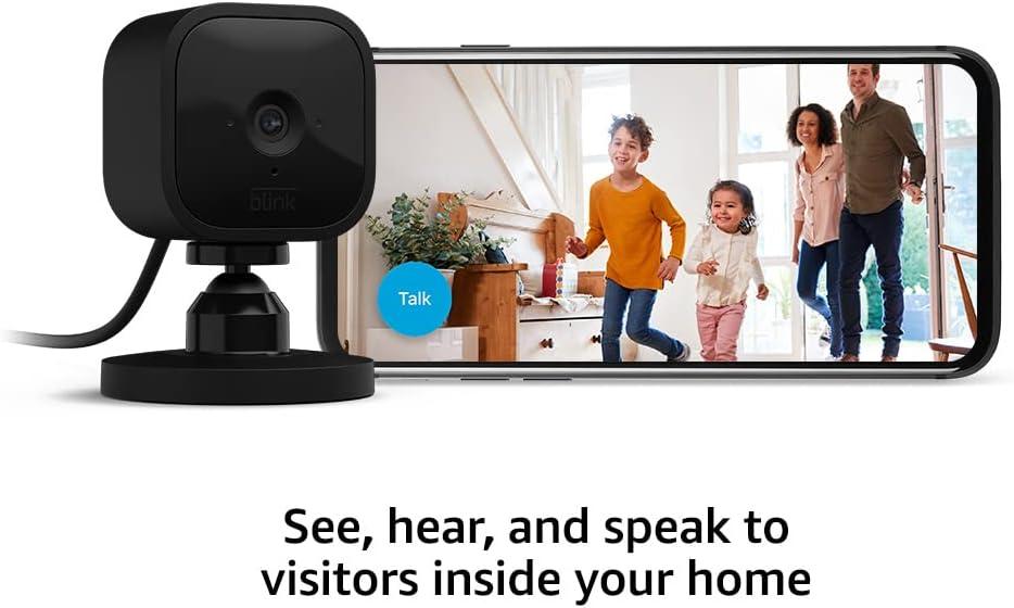 imageBlink Mini  Compact indoor plugin smart security camera 1080p HD video night vision motion detection twoway audio easy set up Works with Alexa  3 cameras BlackBlack