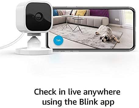 imageBlink Mini  Compact indoor plugin smart security camera 1080p HD video night vision motion detection twoway audio easy set up Works with Alexa  3 cameras BlackWhite
