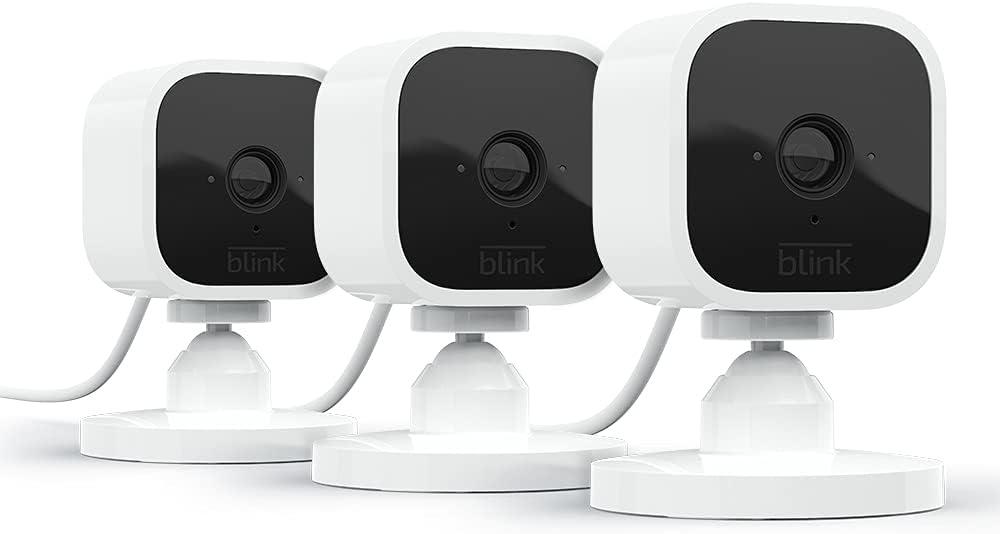 imageBlink Mini  Compact indoor plugin smart security camera 1080p HD video night vision motion detection twoway audio easy set up Works with Alexa  3 cameras BlackWhite