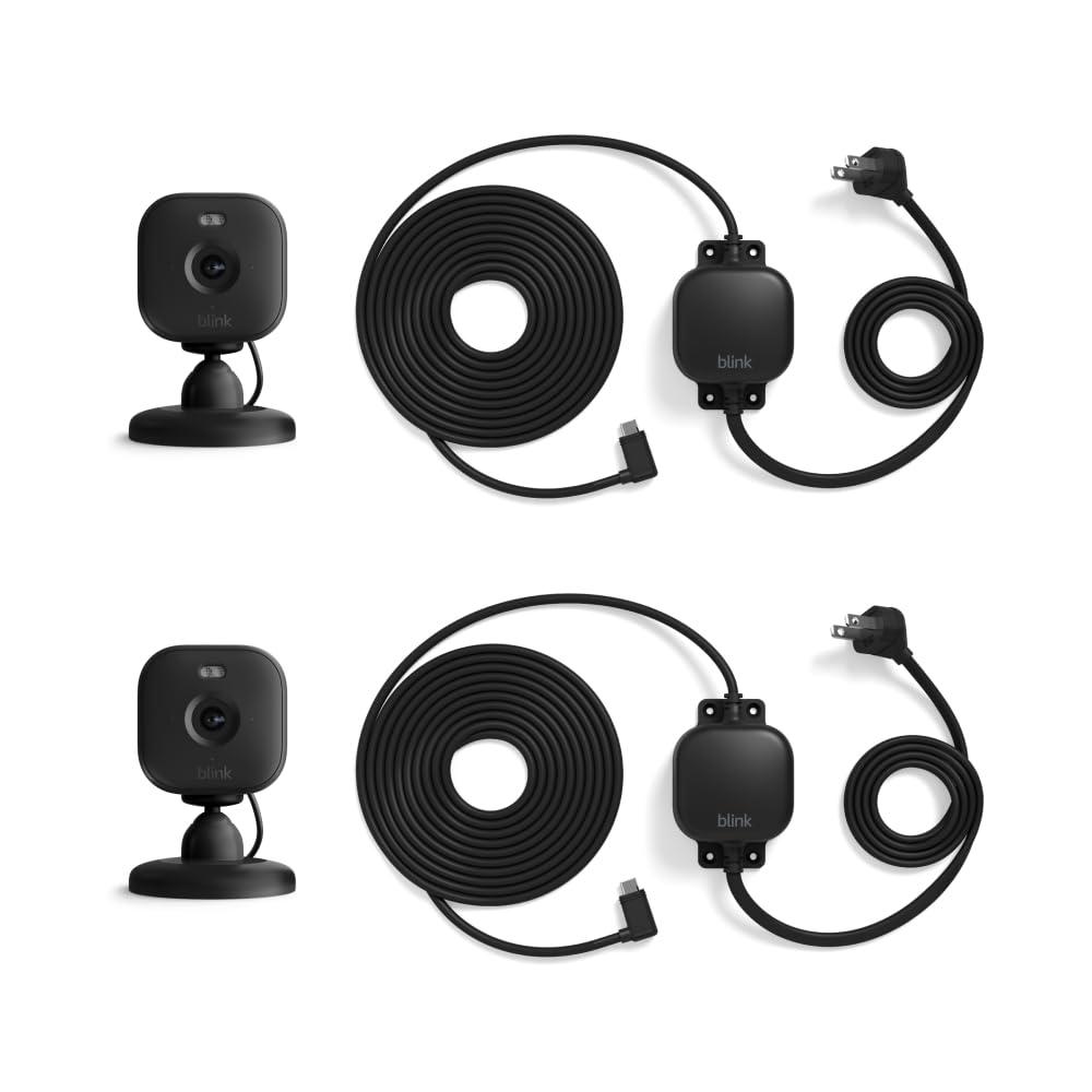 imageBlink Mini 2  Weather Resistant Adapter  IndoorOutdoor Home Security ampamp Pet Cameras with HD video motion detection and builtin spotlight  2 cameras Black