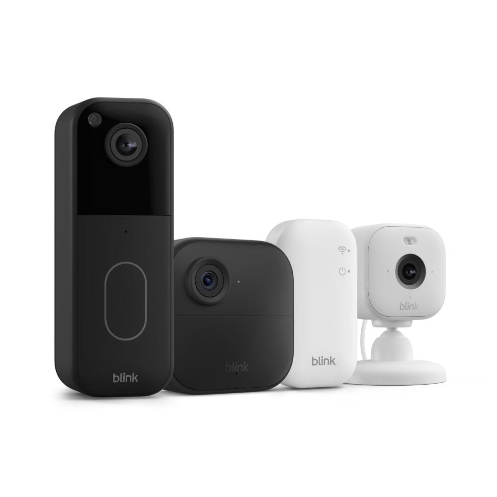 imageBlink Whole Home Bundle  Outdoor 4 camera Mini 2 camera Video Doorbell 2nd Generation Sync Module Core included  HD video motion detection Works with Alexa