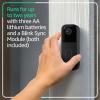 imageAllnew Blink Video Doorbell  Outdoor 4  Wireless smart security cameras headtotoe HD view twoyear battery life Sync Module Core included  5 camera system  Video Doorbell